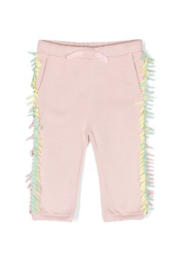 Stella McCartney Kids fringed cotton track pants - Rosa