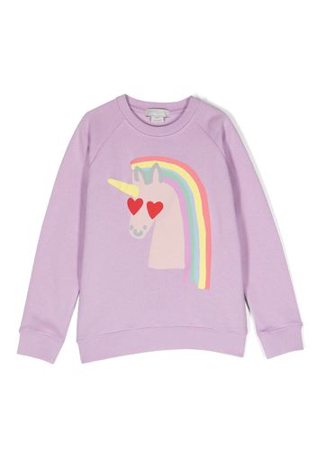 Stella McCartney Kids unicorn-print cotton sweatshirt - Viola