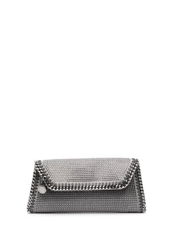 Stella McCartney rhinestone chain-trim clutch bag - Grigio