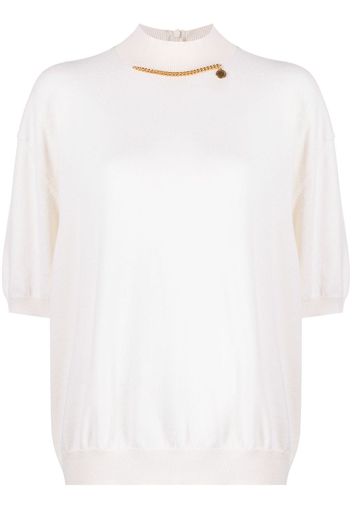 Stella McCartney Falabella chain-detailed knited top - Bianco