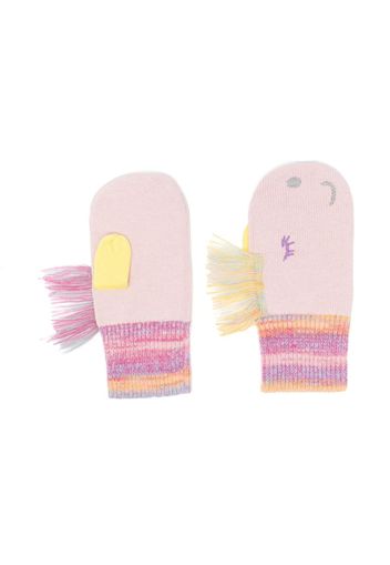 Stella McCartney Kids fringed knitted gloves - Rosa