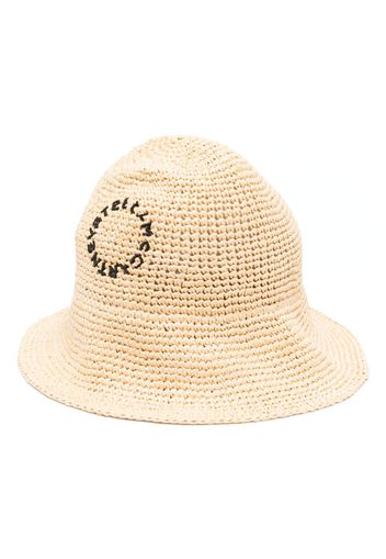 Stella McCartney logo-embroidered crochet hat - Toni neutri