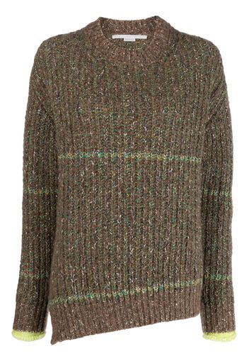 Stella McCartney melange-effect wool-cotton blend jumper - Marrone