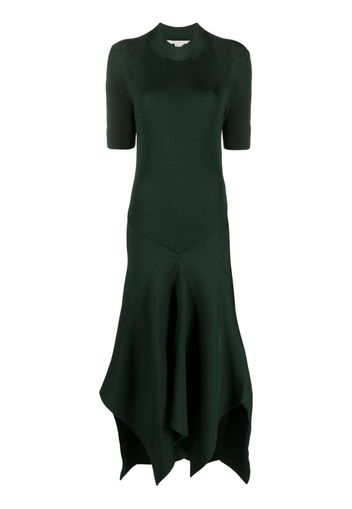 Stella McCartney asymmetric ribbed-knit dress - Verde