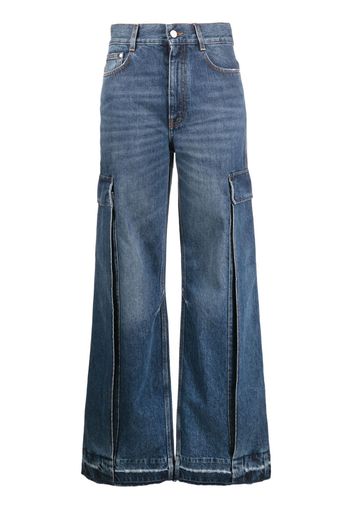 Stella McCartney patch-pocket wide-leg jeans - Blu