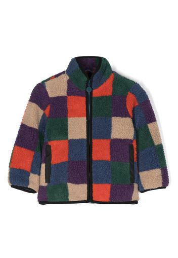 Stella McCartney Kids checked fleece jacket - Blu