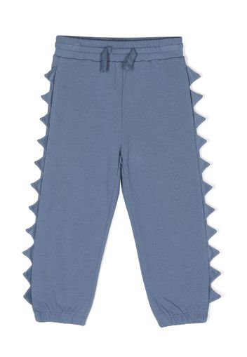 Stella McCartney Kids dinosaur-spike appliqué cotton track pants - Blu