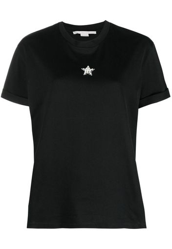 Stella McCartney star-print faux-pearl-embellished T-shirt - Nero