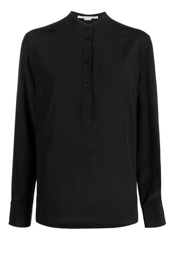 Stella McCartney band-collar silk blouse - Nero