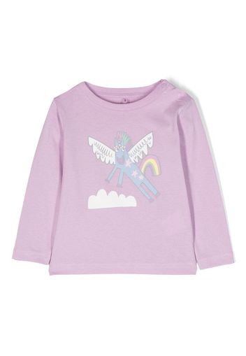 Stella McCartney Kids cartoon-print long-sleeved T-shirt - Viola