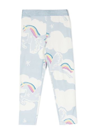 Stella McCartney Kids graphic-print stretch-cotton leggings - Blu