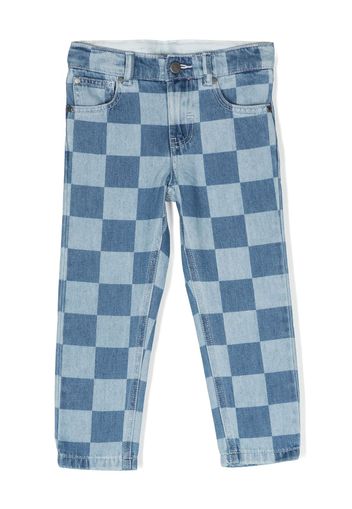 Stella McCartney Kids slim-cut checked trousers - Blu