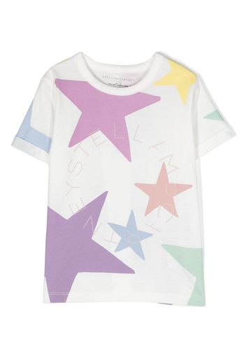 Stella McCartney Kids star-print cotton T-Shirt - Bianco