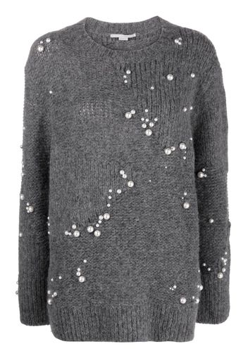 Stella McCartney Maglione oversize con ricamo - Grigio