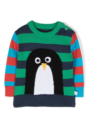 Stella McCartney Kids penguin striped jumper - Blu