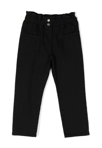 Stella McCartney Kids logo-patch elasticated-waistband trousers - Nero