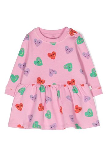 Stella McCartney Kids heart-print long-sleeve dress - Rosa