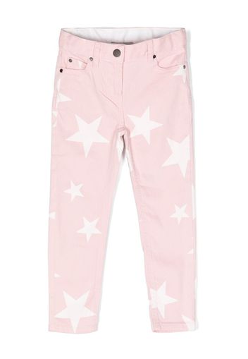 Stella McCartney Kids Pantaloni denim con stampa - Rosa