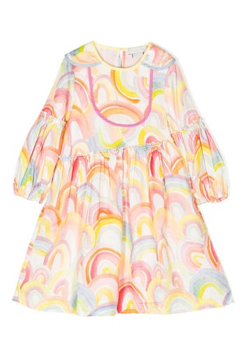 Stella McCartney Kids Rainbow long-sleeve cotton dress - Rosa