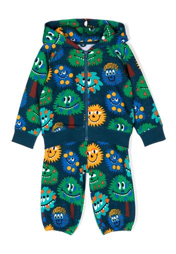 Stella McCartney Kids Monster-print cotton tracksuit - Blu