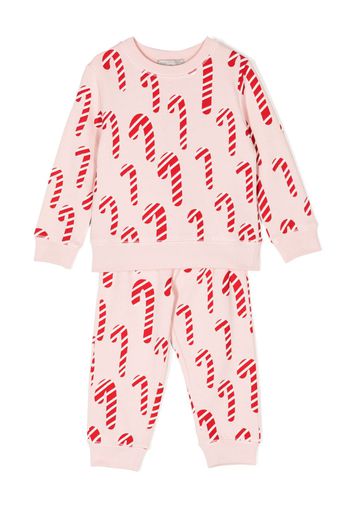 Stella McCartney Kids Tuta sportiva Candy Cane - Rosa