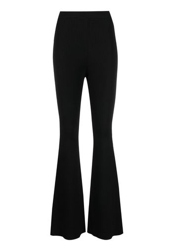 Stella McCartney ribbed-knit flared trousers - Nero