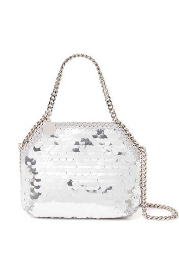 Stella McCartney Borsa Falabella mini con paillettes - Argento