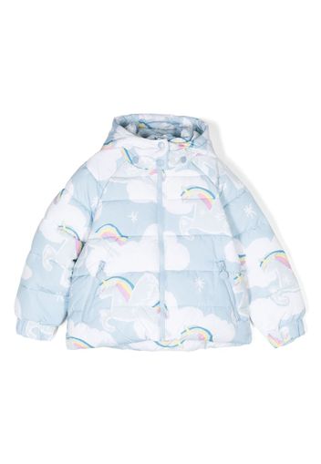 Stella McCartney Kids unicorn-print padded jacket - Blu