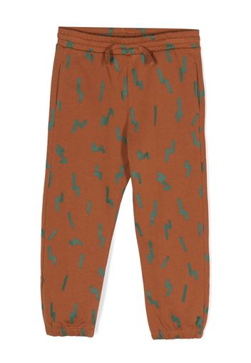 Stella McCartney Kids graphic-print cotton track pants - Marrone