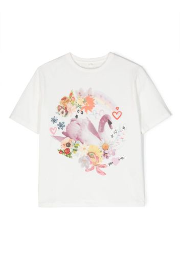 Stella McCartney Kids graphic-print cotton T-shirt - Bianco