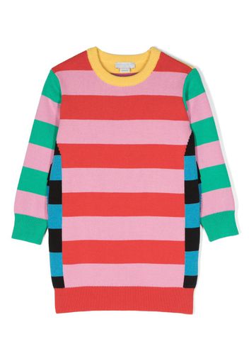 Stella McCartney Kids stripe-pattern knitted dress - Blu