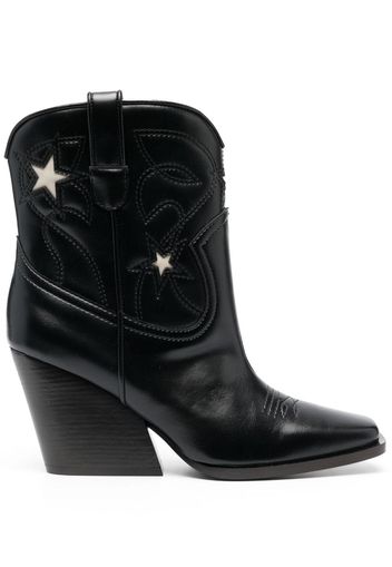 Stella McCartney Cloudy Alter 85mm embroidery cowboy boots - Nero