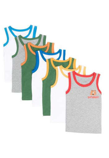 Stella McCartney Kids cotton tank top (pack of seven) - Verde