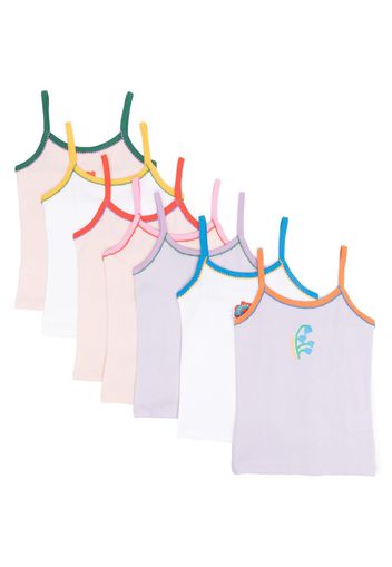 Stella McCartney Kids cotton tank top (set of seven) - Rosa