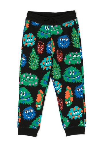 Stella McCartney Kids Monster Faces stretch-cotton track pants - Nero