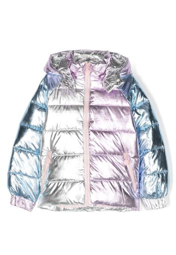 Stella McCartney Kids iridescent-effect padded jacket - Rosa