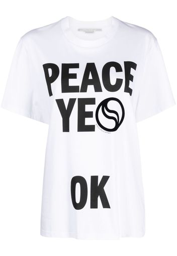 Stella McCartney slogan-print cotton T-shirt - Bianco