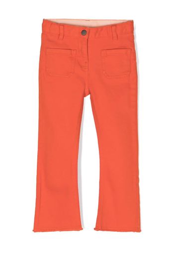 Stella McCartney Kids logo-patch straight-leg jeans - Arancione