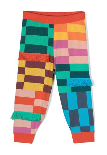 Stella McCartney Kids colour-block fringed track pants - Arancione