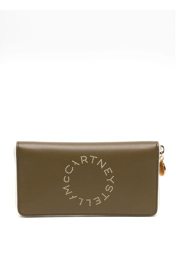 Stella McCartney logo-print faux-leather wallet - Verde