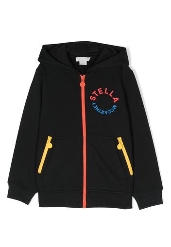 Stella McCartney Kids Circular Logo-print cotton hoodie - Nero