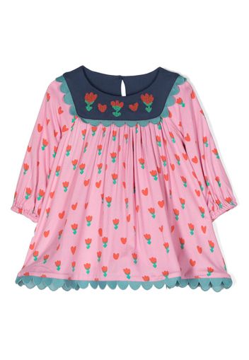 Stella McCartney Kids Tulip-print jersey flared dress - Rosa