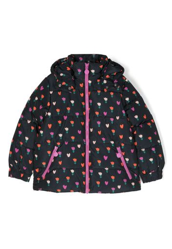 Stella McCartney Kids floral-print padded jacket - Nero