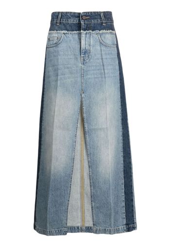 Stella McCartney panelled denim maxi skirt - Blu