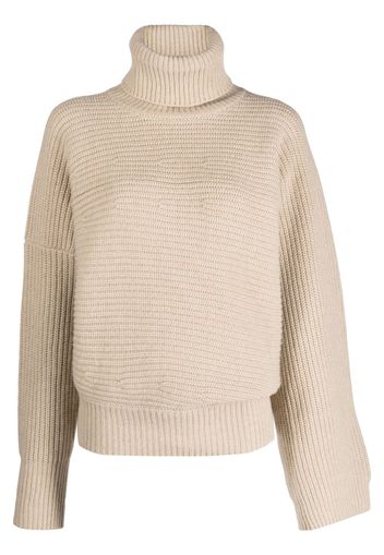 Stella McCartney rib-knit regenerated cashmere cape jumper - Toni neutri