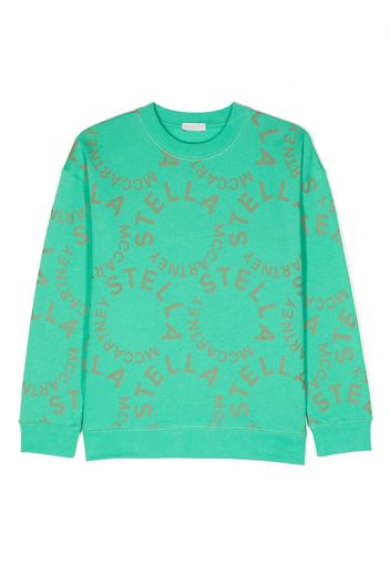 Stella McCartney Kids logo-print crew-neck sweatshirt - Verde