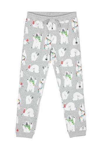 Stella McCartney Kids polar bear-print cotton trousers - Grigio