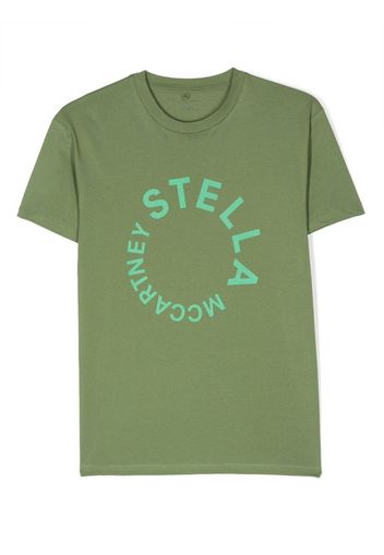Stella McCartney Kids logo-print cotton T-shirt - Verde
