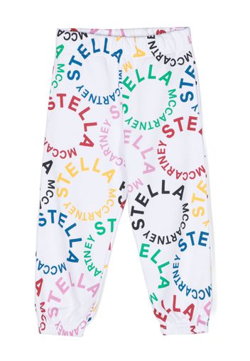 Stella McCartney Kids circular logo-print cotton track pants - Bianco