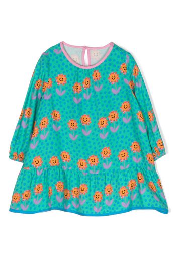 Stella McCartney Kids flower print dress set - Verde